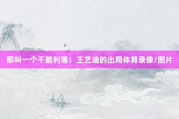 那叫一个干脆利落!王艺迪的出局体育录像/图片