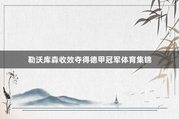 勒沃库森收效夺得德甲冠军体育集锦