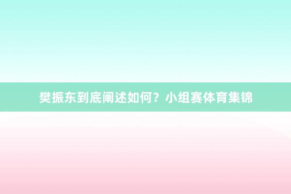 樊振东到底阐述如何？小组赛体育集锦