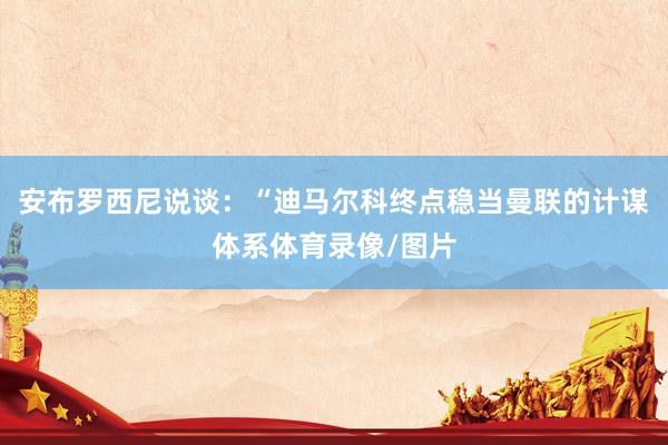 安布罗西尼说谈：“迪马尔科终点稳当曼联的计谋体系体育录像/图片