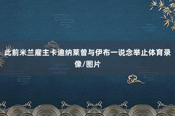 此前米兰雇主卡迪纳莱曾与伊布一说念举止体育录像/图片