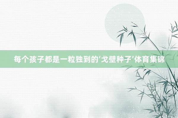 每个孩子都是一粒独到的‘戈壁种子’体育集锦