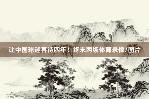 让中国球迷再待四年！终末两场体育录像/图片