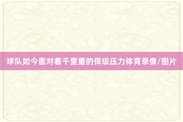 球队如今面对着千里重的保级压力体育录像/图片
