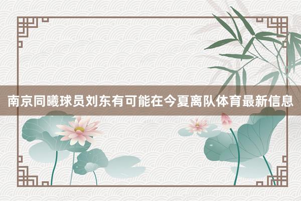 南京同曦球员刘东有可能在今夏离队体育最新信息