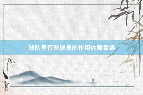 球队里有些球员的作用体育集锦