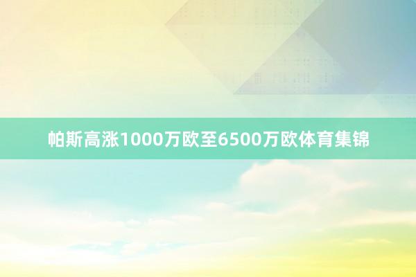 帕斯高涨1000万欧至6500万欧体育集锦