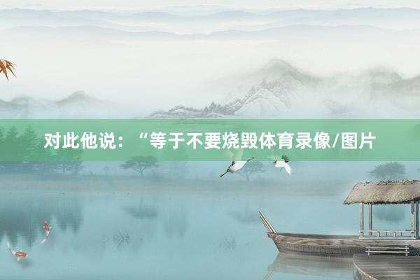 对此他说：“等于不要烧毁体育录像/图片