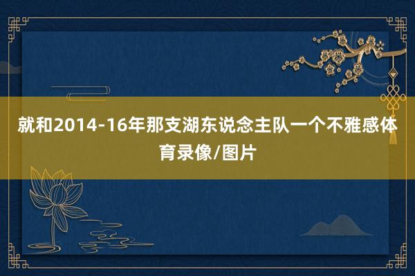 就和2014-16年那支湖东说念主队一个不雅感体育录像/图片