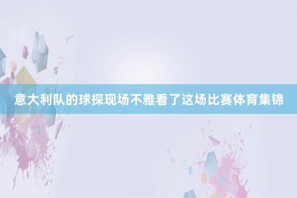 意大利队的球探现场不雅看了这场比赛体育集锦