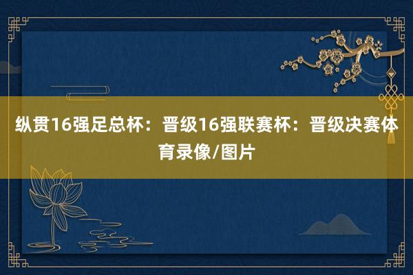 纵贯16强足总杯:晋级16强联赛杯:晋级决赛体育录像/图片
