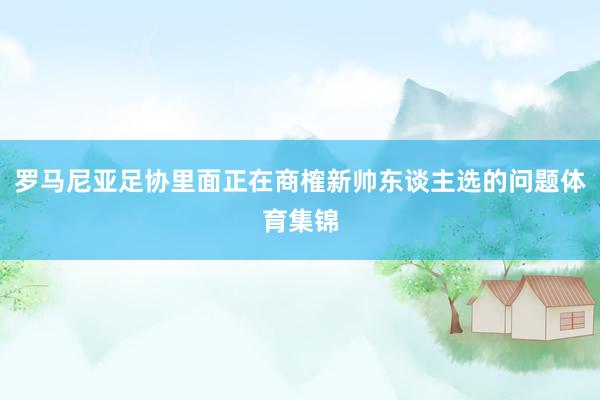 罗马尼亚足协里面正在商榷新帅东谈主选的问题体育集锦